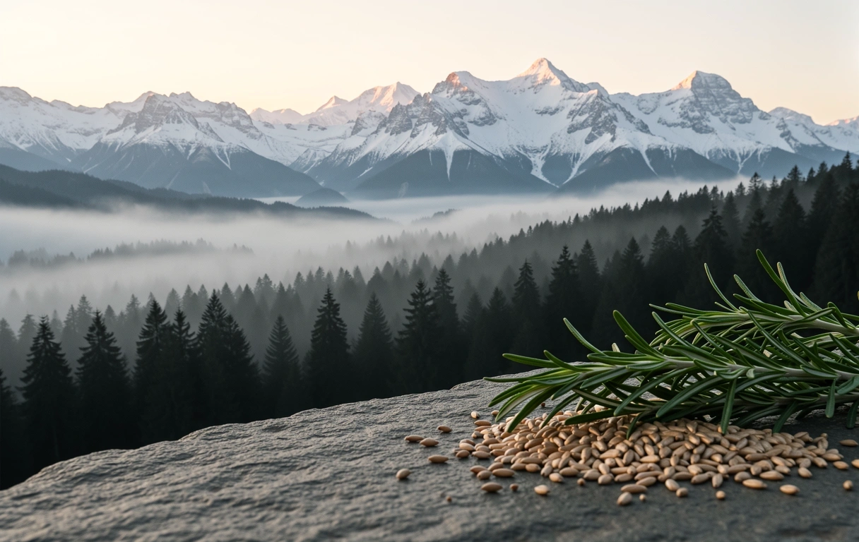 Verschneite Schweizer Alpen im Morgengrauen