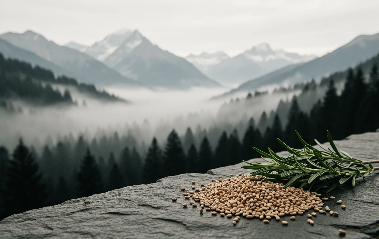 Schweizer Alpenlandschaft im Nebel